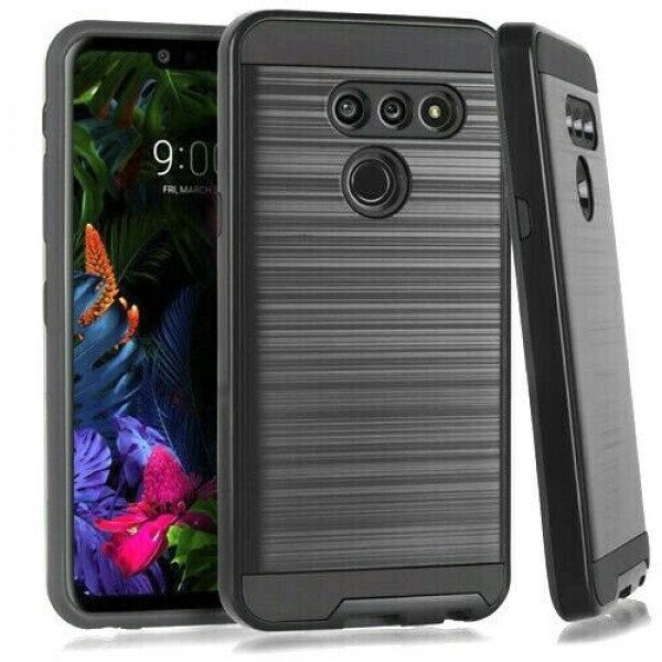 Wholesale LG G8 ThinQ Armor Hybrid Case (Black)
